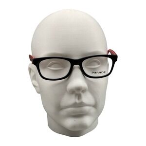 Parade Q-Series 1743 Black Red Eyeglasses Frames 48-16-125 Rectangular Plastic
